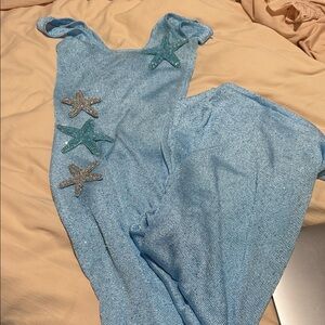 Marine mist sequin knit maxi dress blue